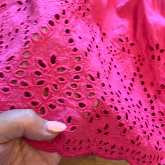 Pink Eyelet Ruffle Sleeve Top - Picture 3 of 4